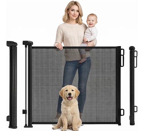 Retractable stair gate for - retractable,